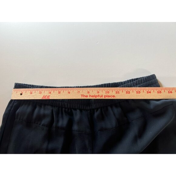 Vintage Vince navy silk pull-on pants flowy wide leg sz L officecore minimalist - Picture 6 of 10